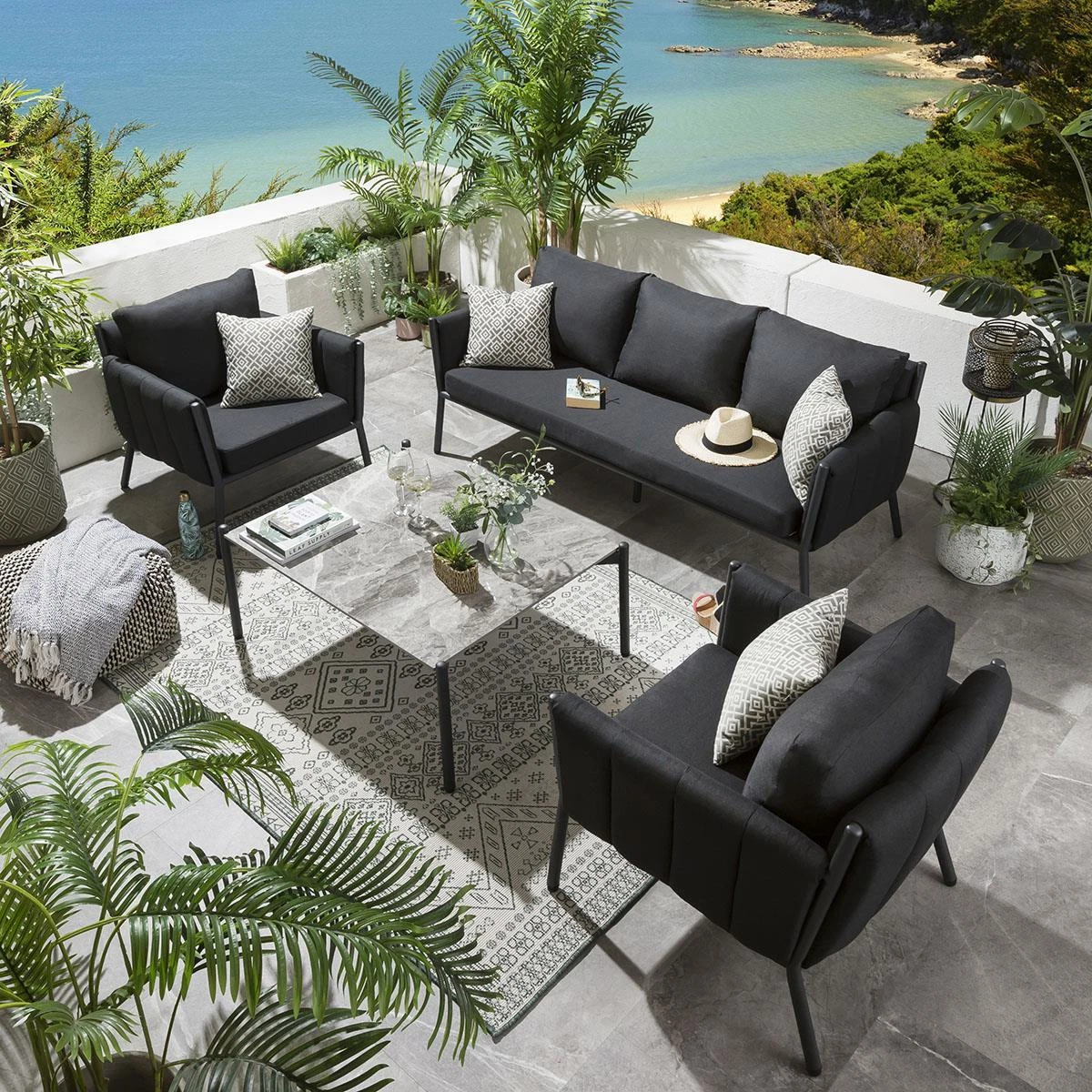Grey 6 seater corner sofa deals