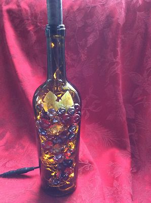 NEW Bling LIGHTS LAMP Electric TARARA Cork Empty WINE BOTTLE & Yellow LEDs