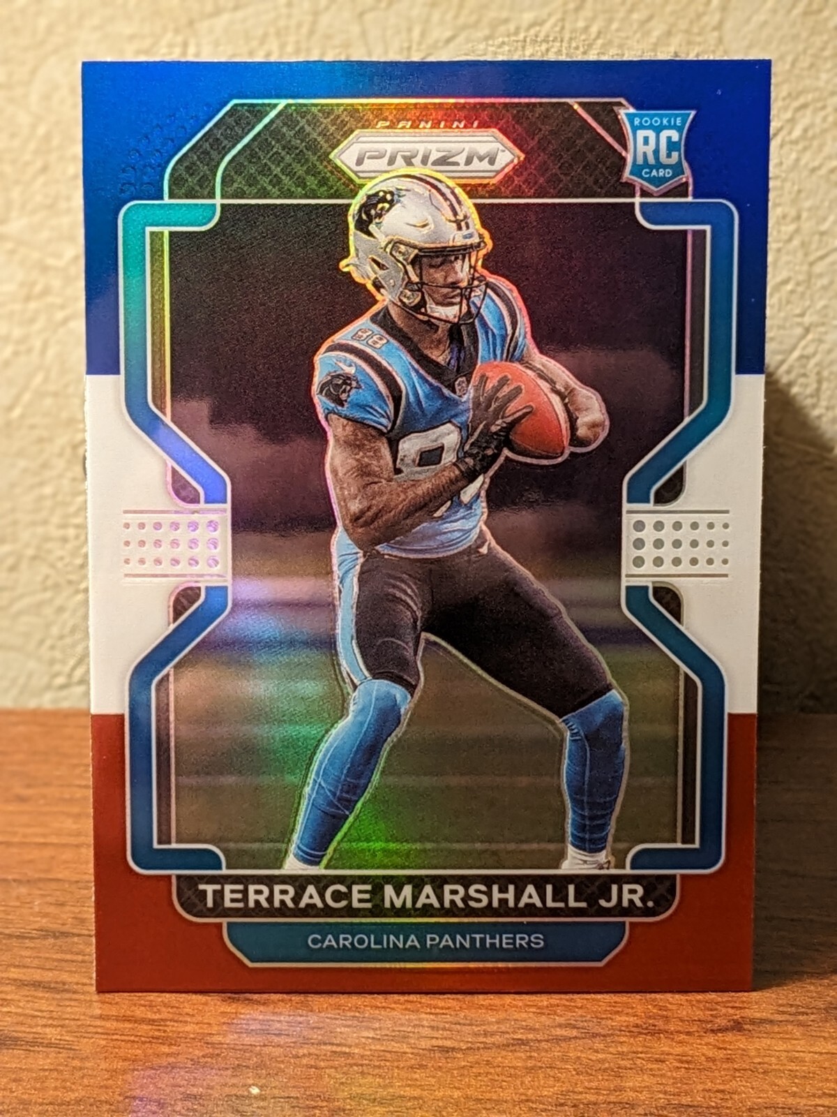 2021 Panini Prizm Football #348 Terrace Marshall Jr. RC Rookie Red White Blue