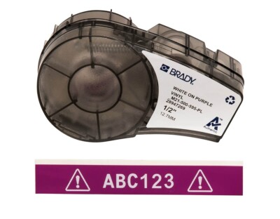 M21-500-595-PL Brady weiß auf lila 6,4 m x 12,70 mm Innen Außen Vinyl Etikett