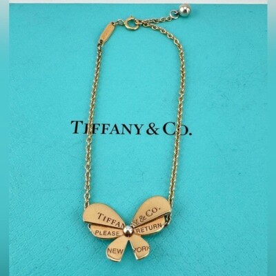 Tiffany チャームラブバグ Tiffany & Co. Love Bugs Butterfly Chain Bracelet 18k Rose Gold 4g
