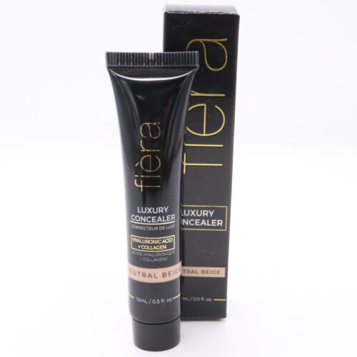 FIERA Luxury Concealer - NEUTRAL BEIGE - Hyaluronic Acid & Collagen New Sealed 1