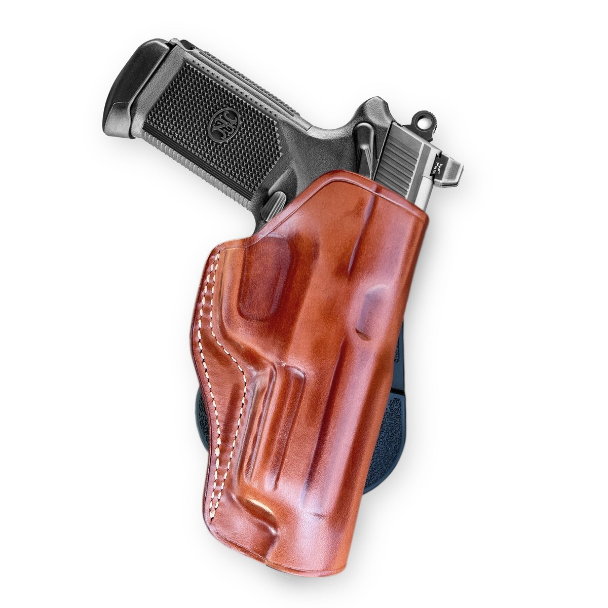 Leather OWB Paddle Holster, Custom Fit Springfield XD-M .9/40S&W