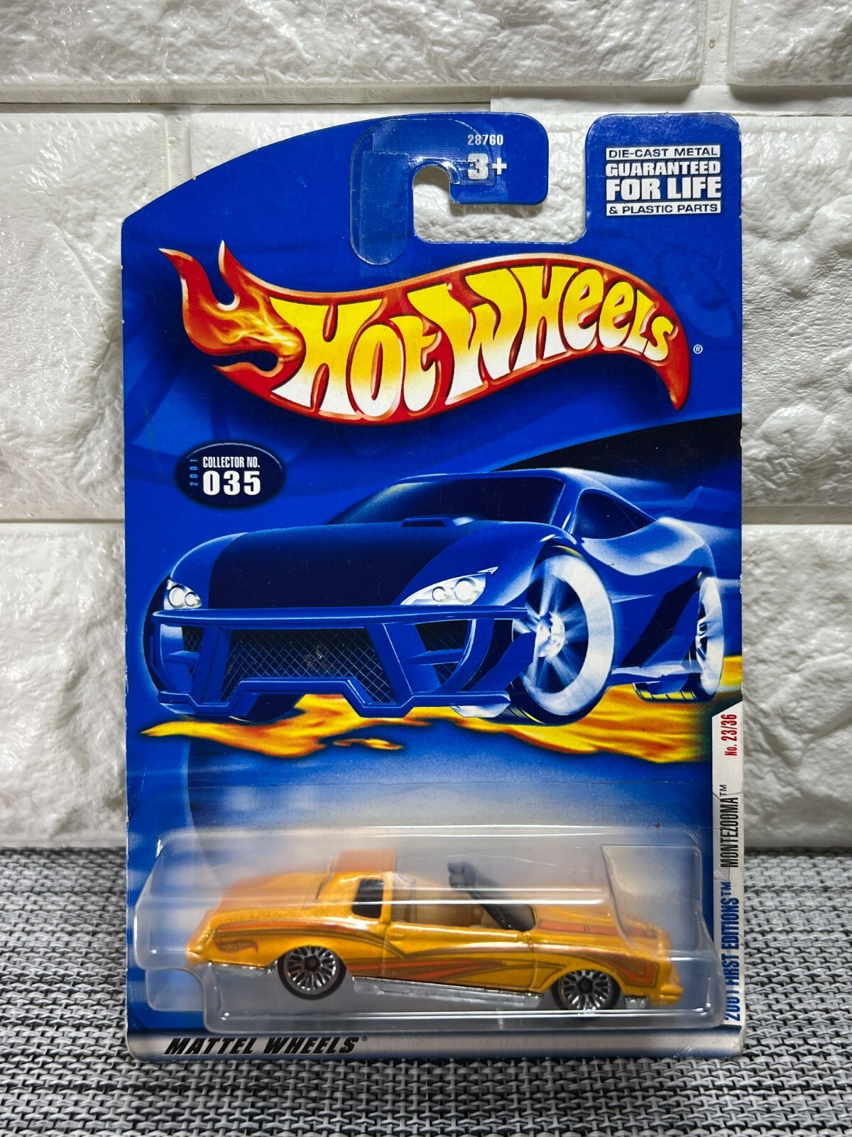 Hot Wheels 2001 First Editions Montezooma No.23/36 2001 Collector No.035 Yellow