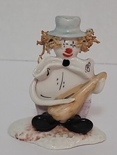 Statuina Vintage Meneghetti Capodimonte Spaghetti Capelli Clown Italia Strumento