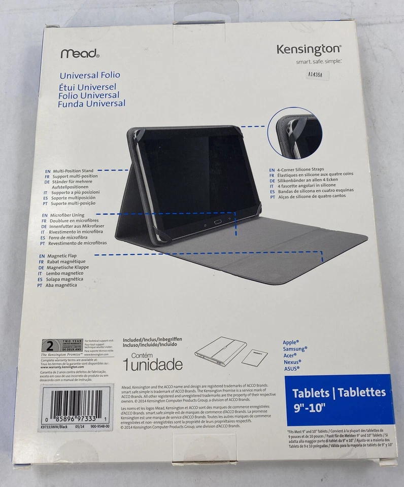 Mead Trapper Keeper Black Composition Folio Universal Case For 9" to 10" Tablet - Image 4 of 4