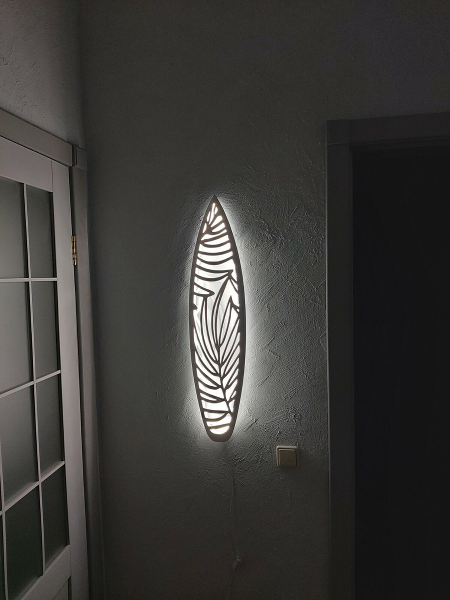 White Surfing Ceiling Light Surfboard Lamp Home Wall Decor