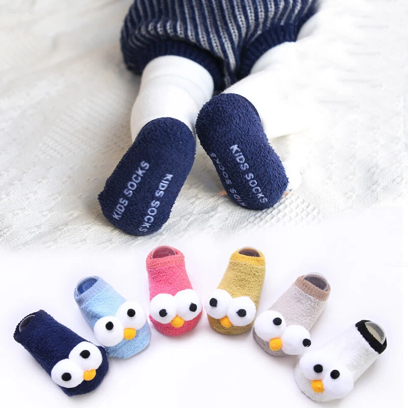 Bolso Niños Niñas Lindo Dibujos Animados Ojo Antideslizante Suelo Calcetines Zapatilla Zapatos Niño Pequeño Foto 3 de 4