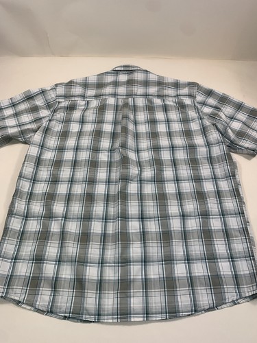 Wrangler Shirt Mens Large Plaid Short Sleeve Button Up Outdoor Green - Imagen 9 de 12