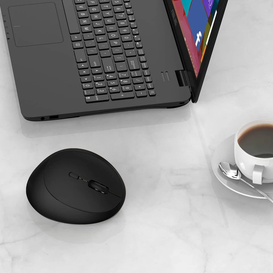 Ergonomic Mouse Optical Vertical Mouse 6 Keys USB Wireless 2.4GHz 2400DPI for PC - Image 3 of 4