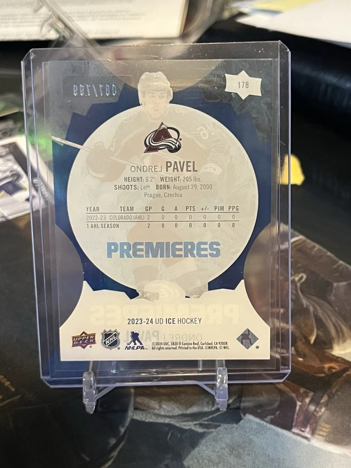 23-24 UD Ice Hockey Clear Cut Rookie Premiers 178 Ondrej Pavel /799 - Image 2 of 2