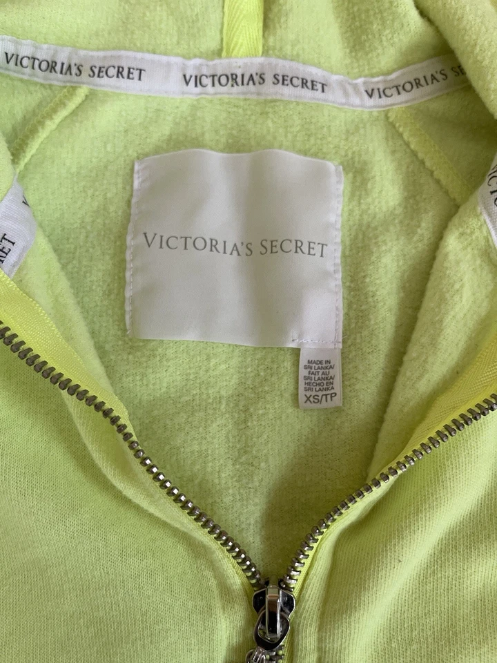 Толстовка с капюшоном на молнии Victoria's Secret неоновые желтые блестки ангельские крылья снята с производства - Изображение 3 из 4