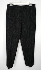 Brooks Brothers Black Floral Paisley Print Ankle Dress Career Pants Size 6