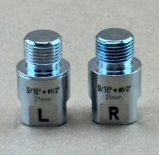 CHROME Bicycle Pedal Adapter Extender 21mm Fits 9/16" Crank & 1/2" Pedal MTB BMX