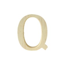 Pine Standing Wood Letter Q, 2-inch, 3-count