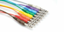 Hosa Balanced Patch Bay Cables, 1/4 in TRS to Same, 8 pc 3 ft CSS-890 CSS 890