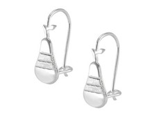 Aretes Pera Liso y Diamantado PLATA .925 HECHO EN MEXICO