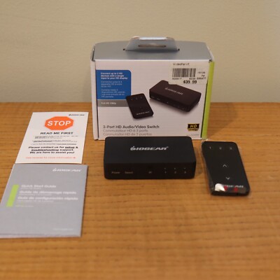 IoGear GHDSW3  3-Port HD Audio/Video Switch with Remote