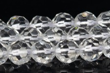 Natural Crystal Clear Quartz Grade AAA Micro Faceted Round Loose Beads 8/10MM