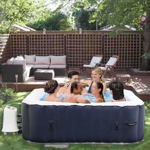 HOT TUB 6PERSON INFLATABLE HOT TUB BUBBLE SPA SQUARE WITH UVC