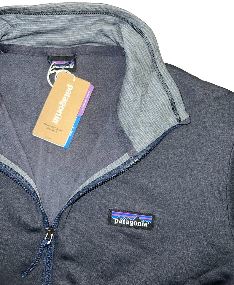 Patagonia Men's R1 Daily Zip Neck Jacket (Smolder Blue) 40500 eBay