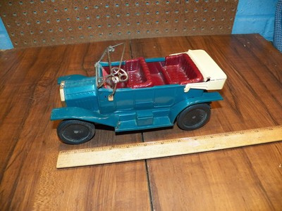 Vintage Tin Friction Toy Car Antique T Touring Convertible Made In Japan Ebay