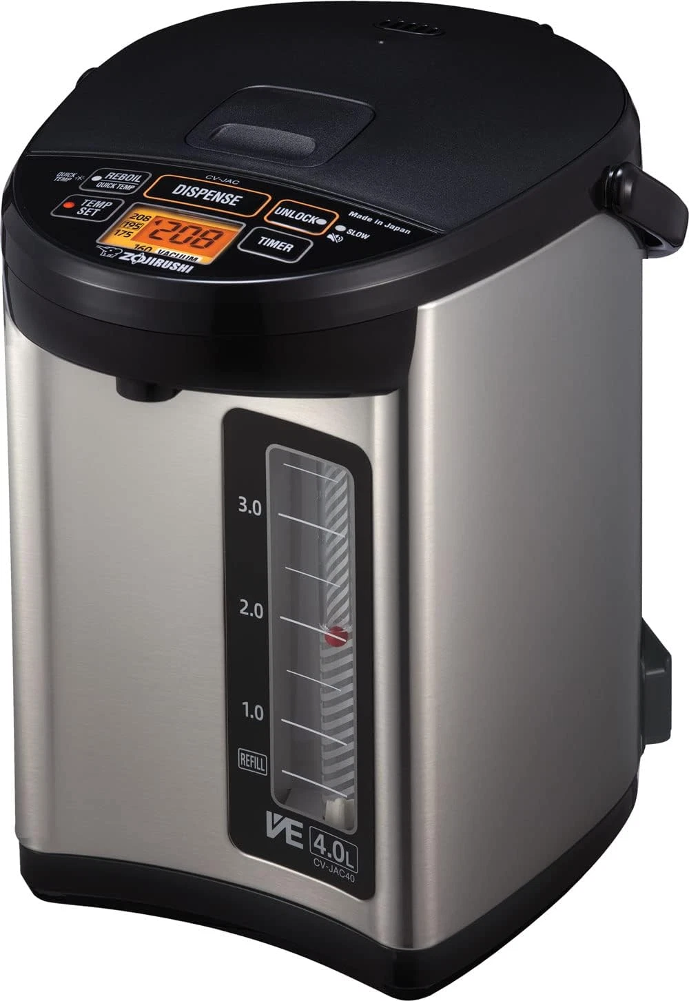 4.0L Stainless Steel Water Boiler & Warmer - Sleek Black Design