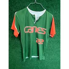 Canes Green & Orange Baseball Jersey #22 Size Medium