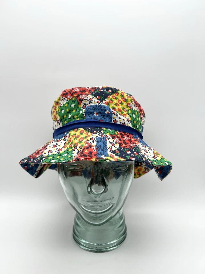 Sombrero de sol floral vintage años 60 70 retazos festival hippie boho retro Woodstock Foto 2 de 4