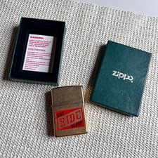 Zippo Lighter Eat Ride Sleep Brushed Brass 2004 Vintage Made in USA with Box
