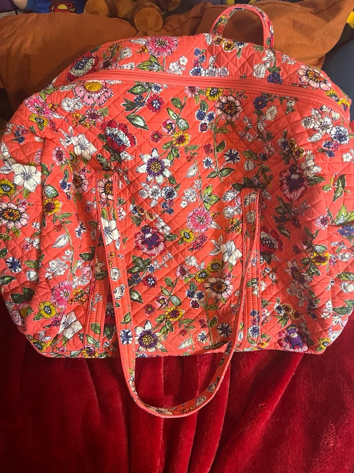 Bolso de Mano Vera Bradley Grande Glenna Coral Floral Rosa Flores Foto 2 de 4