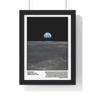 Earthrise Apollo 11 Moon Poster | NASA Space Print Wandbild Kunstdruck Geschenk Deko