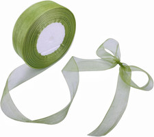 1 Inch 50 Yards Sheer Organza Ribbon Chiffon Ribbon for Gift Wrapping Wedding Bo