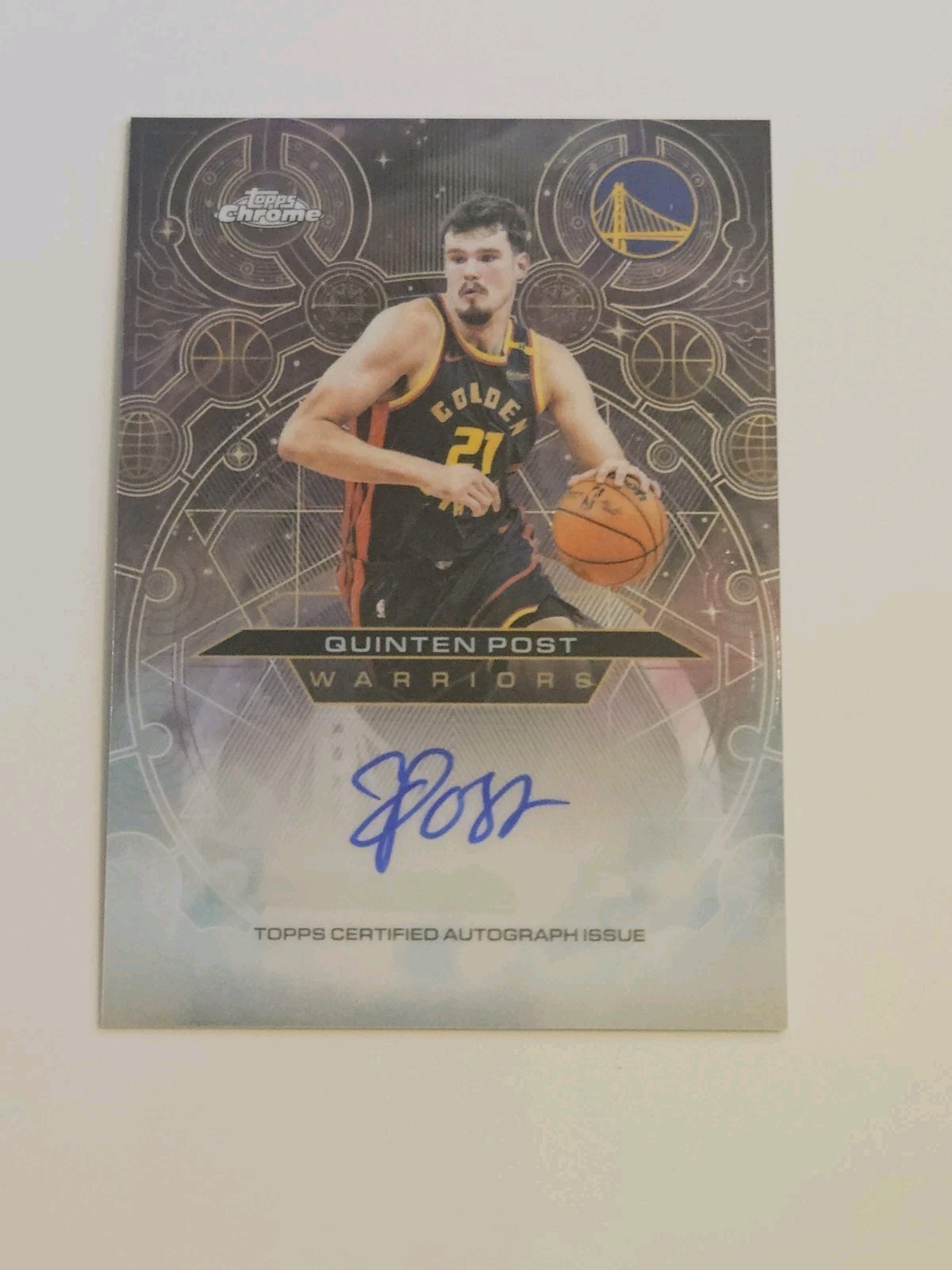 Quinten Post 2025-26 Topps Chrome Update Chromographs Auto #CH-QP Warriors