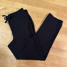 Scrubstar Black Scrub Pants Women Medium Drawstring Elastic Waist Straight Leg