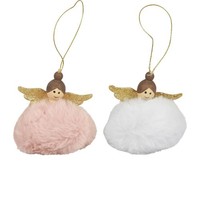 Zauberhafte Weihnachtsengel Mit Pompon Als AnhäNger, 2 StüCk