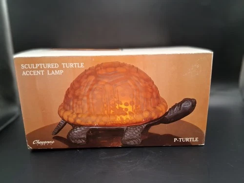 Vintage Cheyenne Lamps Sculptured Turtle Accent Lamp P-Turtle Antique Brass NIB