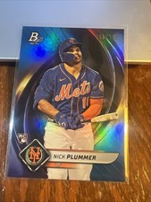 Nick Plummer 2022 Bowman Platinum Blue Rookie Card RC #72 /150 New York Mets. rookie card picture