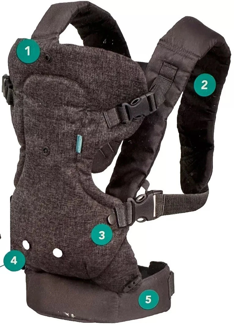 Infantino Flip Advanced 4-in-1 Convertible Baby Carrier Front/Back 8-32lbs Gray