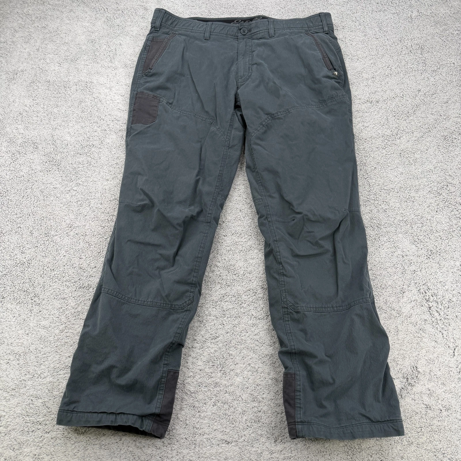Eddie Bauer Pants Mens 38x29 Gray First Ascent Nylon Blend Fleece Lined Hiking*