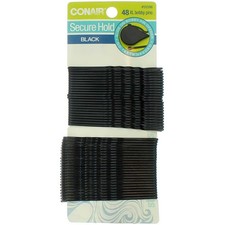 Conair Xtra Long Black Bobby Pins 48 Count Hair Clips for Secure Hold