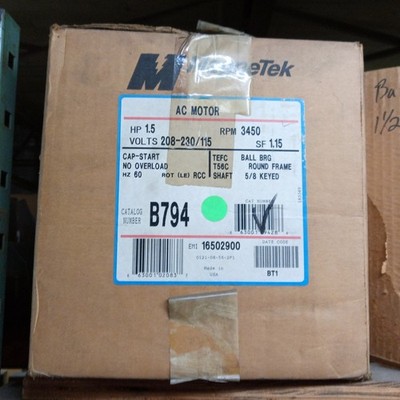 1.5 HP MAGNETEK / CENTURY AC MOTOR B794 - T56C Round Frame 3450 RPM - NEW in Box