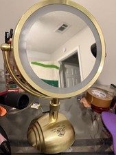 Conair Illuminated Brushed Brass 5X/1X Magnification Mirror 9 Model BE66B