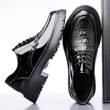 Men's Lace Up Alligator Pattern Oxfords Party Leisure Formal Faux Leather Shoes