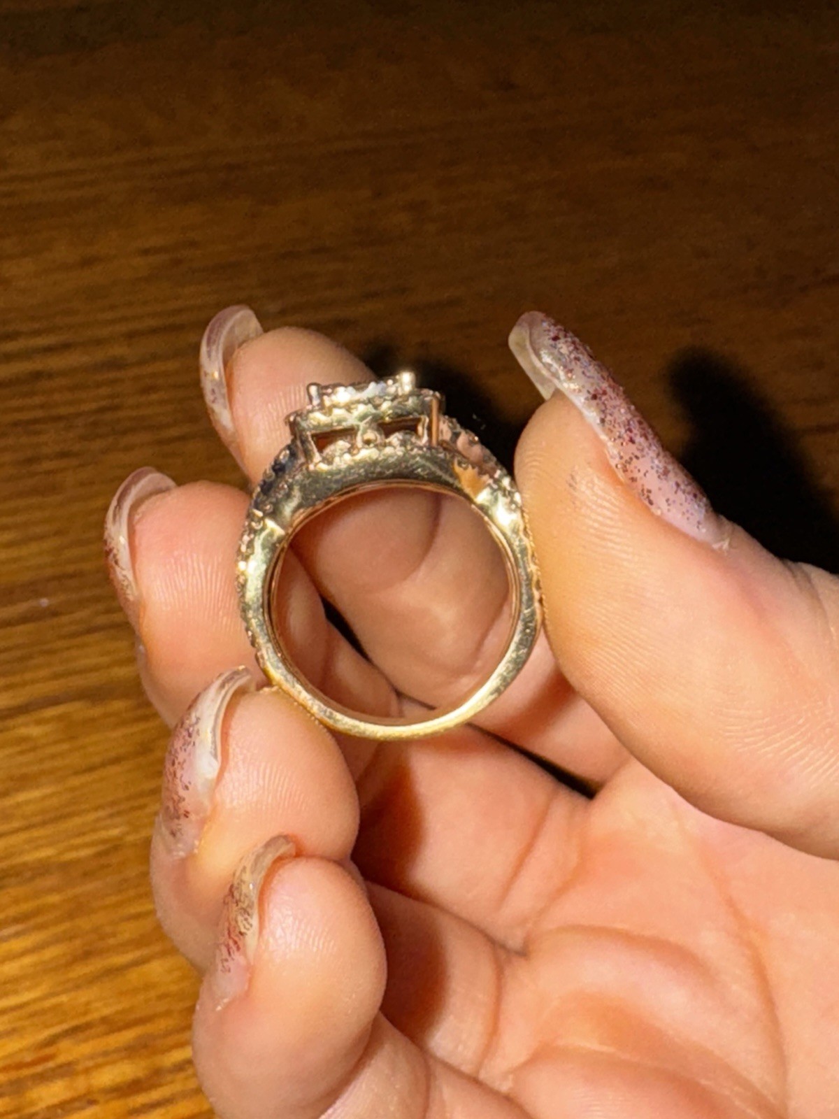 Authentic Diamond And Solid Gold Ring. Cluster Se… - image 3