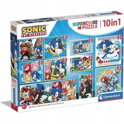 Clementoni 10 in 1 Superkolor Sonic Puzzle für Kinder, ab 3+