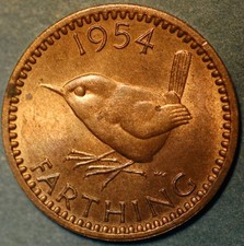 Great Britain Farthing 1954 George V KM# 843