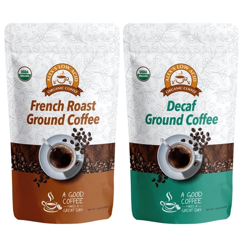 Alex's Low Acid Organic Coffee - Fresh Ground Variety Pack (12oz)