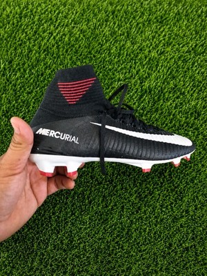 Nike Mercurial Superfly V Elite DF FG Jr Black White Size 5 Youth 5Y