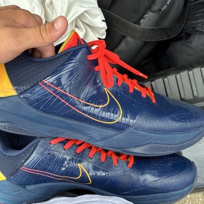 Nike Zoom Kobe 5 Navy Red Yellow Low Top Basketball Sneakers Lace Up
